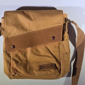 Brown Canvas Crossbody Bag Sechunk Mens Or Womens  Utilitarian Bag Long Strap